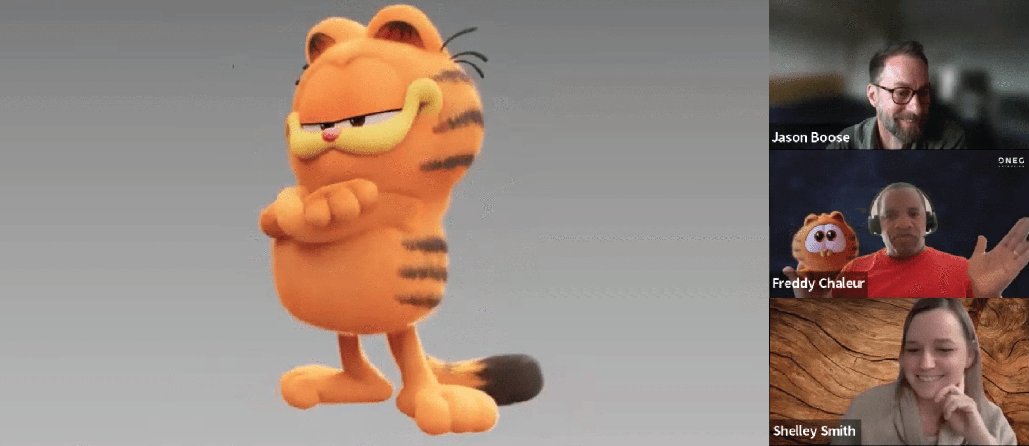 DNEG Animation’s Shelley Smith (Producer), Freddy Chaleur (VFX Supervisor), and Jay Boose (Animation Director) were thrilled to host their very own INSPIRE session about The Garfield Movie! image
