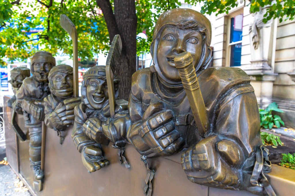 Toronto,,Canada,-,April,2,,2020:,Bronze,Sculpture,At,Hockey